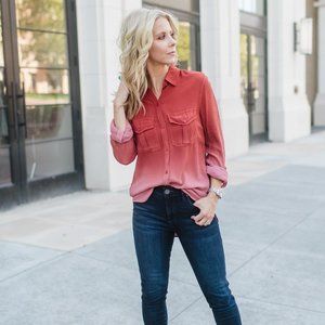 NWT Adrianne Autumn Blaze Blouse - Dear John Denim